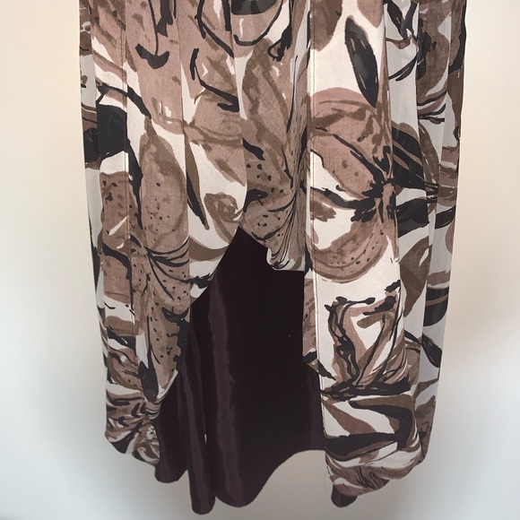 Jones Wear Dress brown & cream floral size 10 - Picture 4 of 8
